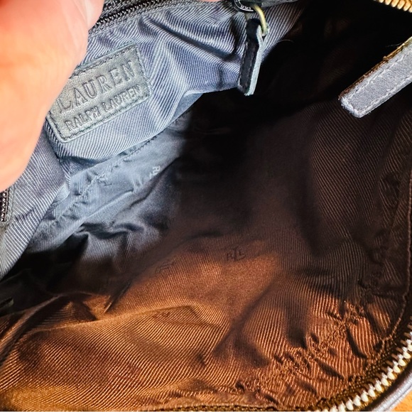 VINTAGE LAUREN RALPH LAUREN BLACK LEATHER RARE CROSSBODY BAG GREAT CONDITION - Picture 2 of 10